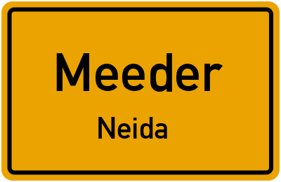 Ortsschild Meeder Neida