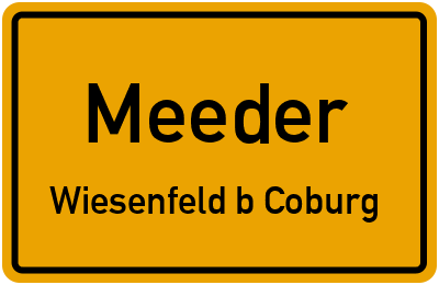 Straßenverzeichnis Meeder Wiesenfeld b.Coburg