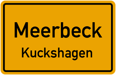 Ortsschild Meerbeck Kuckshagen
