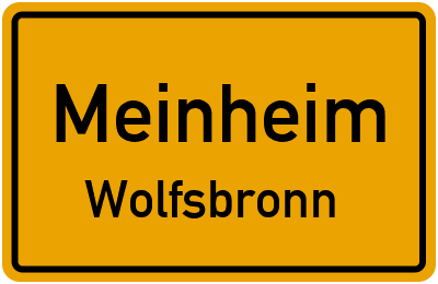 Straßenverzeichnis Meinheim Wolfsbronn