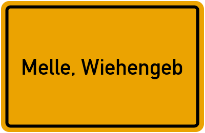 Ortsschild von Stadt Melle, Wiehengeb in Niedersachsen
