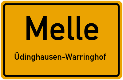Ortsschild Melle Üdinghausen-Warringhof