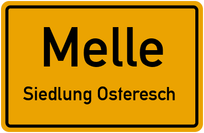 Straßenverzeichnis Melle Siedlung Osteresch