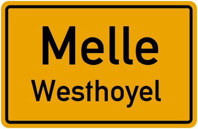 Ortsschild Melle Westhoyel