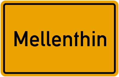 Ortsschild von Gemeinde Mellenthin in Mecklenburg-Vorpommern