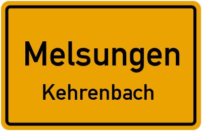 Ortsschild Melsungen Kehrenbach