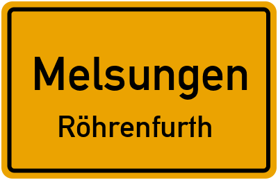 Ortsschild Melsungen Röhrenfurth