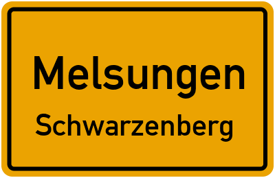 Ortsschild Melsungen Schwarzenberg