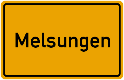 Ortsschild von Melsungen in Hessen