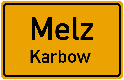 Straßenverzeichnis Melz Karbow