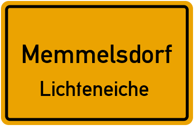 Ortsschild Memmelsdorf Lichteneiche