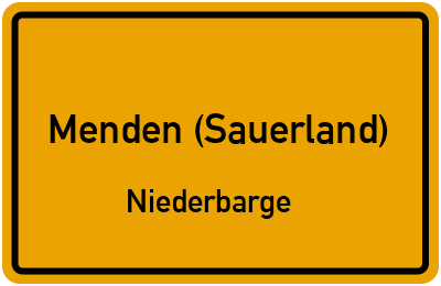 Straßenverzeichnis Menden (Sauerland) Niederbarge
