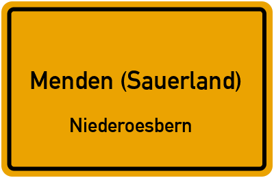 Straßenverzeichnis Menden (Sauerland) Niederoesbern