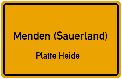 Straßenverzeichnis Menden (Sauerland) Platte Heide