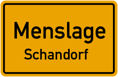 Ortsschild Menslage Schandorf