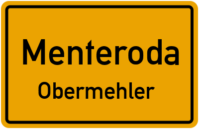 Straßenverzeichnis Menteroda Obermehler