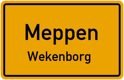Ortsschild Meppen Wekenborg