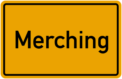 Ortsschild von Gemeinde Merching in Bayern