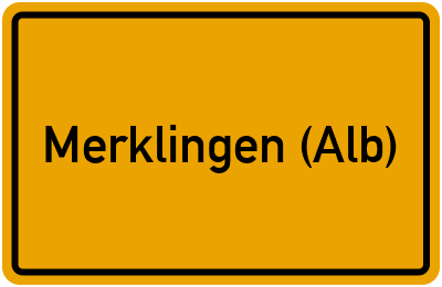 Ortsschild von Gemeinde Merklingen (Alb) in Baden-Württemberg