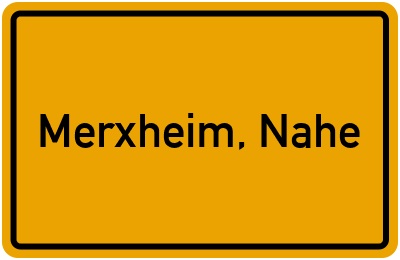 Ortsschild von Gemeinde Merxheim, Nahe in Rheinland-Pfalz
