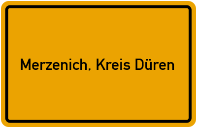Ortsschild von Gemeinde Merzenich, Kreis Düren in Nordrhein-Westfalen