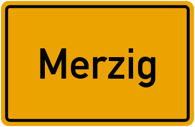 Ortsschild von Merzig in Saarland