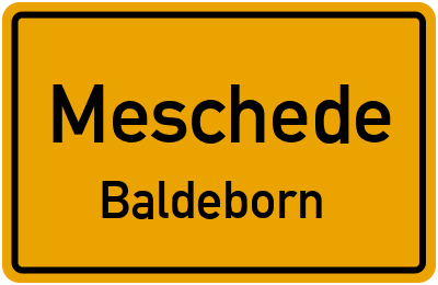 Ortsschild Meschede Baldeborn