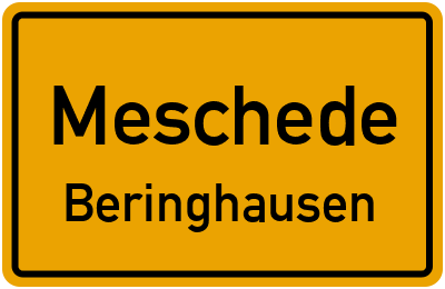 Ortsschild Meschede Beringhausen