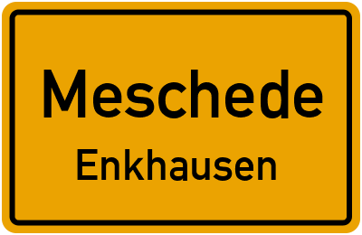 Ortsschild Meschede Enkhausen