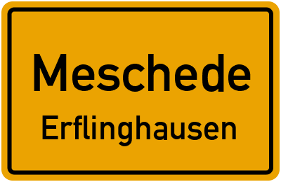 Ortsschild Meschede Erflinghausen