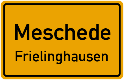 Ortsschild Meschede Frielinghausen