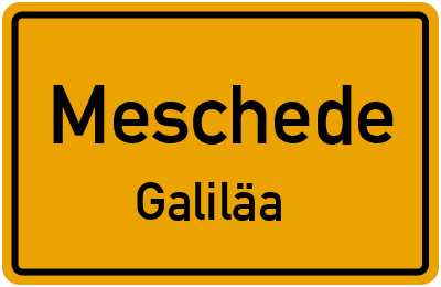 Ortsschild Meschede Galiläa