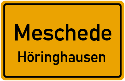 Straßenverzeichnis Meschede Höringhausen