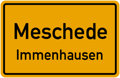 Ortsschild Meschede Immenhausen
