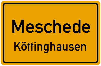 Ortsschild Meschede Köttinghausen