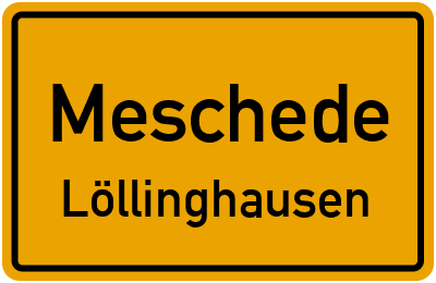Ortsschild Meschede Löllinghausen