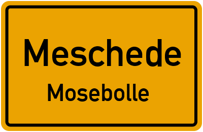 Ortsschild Meschede Mosebolle