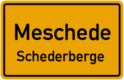 Ortsschild Meschede Schederberge