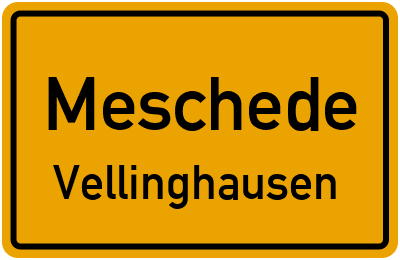Ortsschild Meschede Vellinghausen