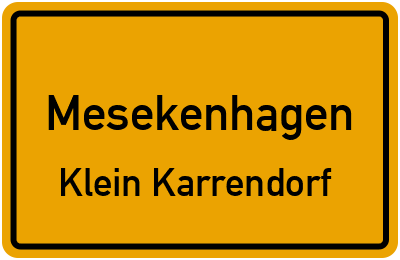 Straßenverzeichnis Mesekenhagen Klein Karrendorf