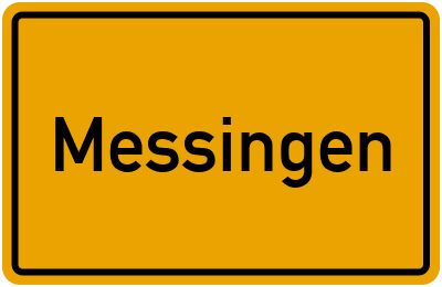 Ortsschild von Messingen in Niedersachsen