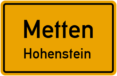 Straßenverzeichnis Metten Hohenstein