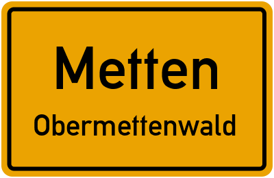 Straßenverzeichnis Metten Obermettenwald