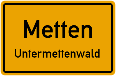 Straßenverzeichnis Metten Untermettenwald