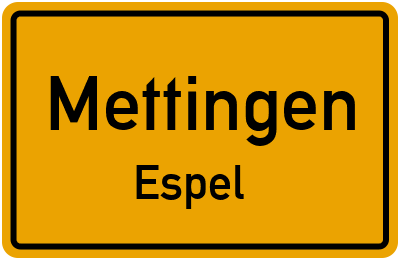 Straßenverzeichnis Mettingen Espel
