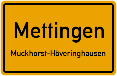 Ortsschild Mettingen Muckhorst-Höveringhausen