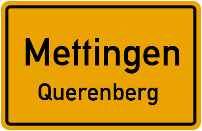 Ortsschild Mettingen Querenberg