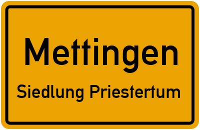 Straßenverzeichnis Mettingen Siedlung Priestertum