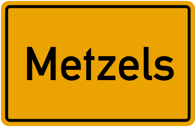 Ortsschild von Gemeinde Metzels in Thüringen