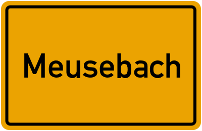 Ortsschild von Gemeinde Meusebach in Thüringen